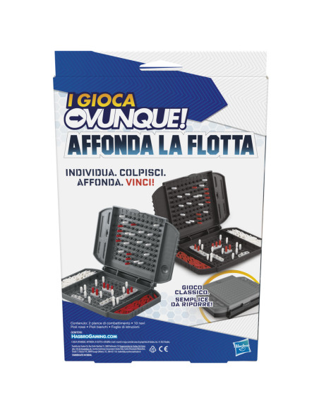 Hasbro Gaming Affonda la Flotta, I Gioca Ovunque, gioco dai 7 anni in su, gioco portatile per 2 giocatori, gioco da viaggio per 