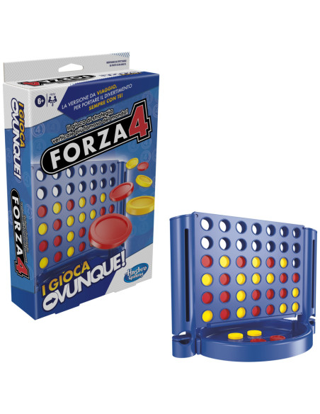 Hasbro Gaming Forza 4, I Gioca Ovunque, gioco portatile per 2 giocatori, gioco da viaggio per bambini e bambine