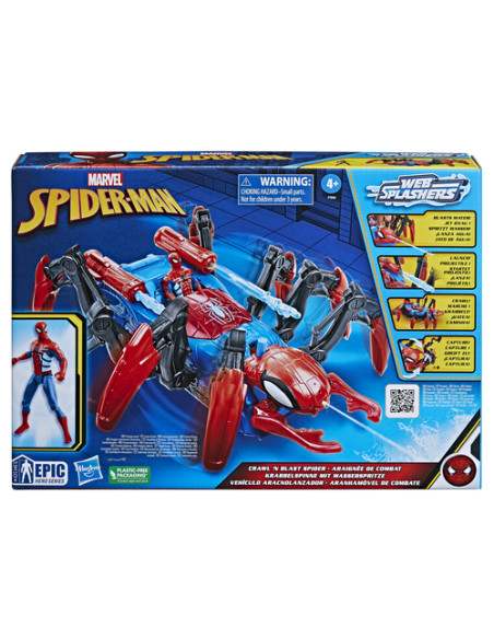 Marvel Spider-Man , Colpisci e Cattura Web Splasher, giocattoli di supereroi per bambini e bambine, dai 4 anni in su, lancia rag