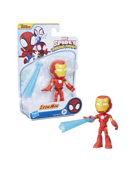 Marvel Spidey e I Suoi Fantastici Amici, Iron Man, action figure da 10 cm, giocattolo per età prescolare con accessorio, dai 3 