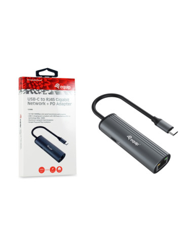 Equip Adattatore da USB-C a RJ45 per rete Gigabit + 100W USB PD