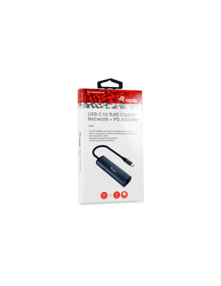 Equip Adattatore da USB-C a RJ45 per rete Gigabit + 100W USB PD