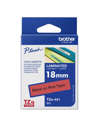Brother TZE-441 nastro per etichettatrice Nero su rosso