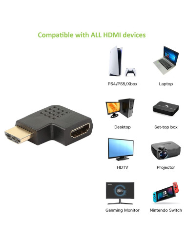 Techly Adattatore HDMI Maschio / Femmina Angolato 90° (IADAP HDMI-R)