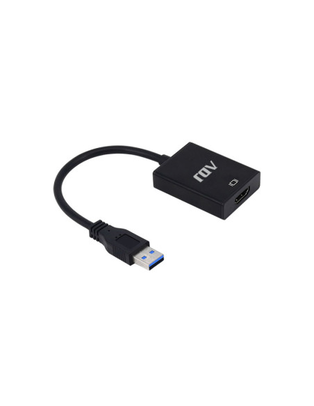 ADATTATORE USB 3.0-HDMI M/F BK CON CAVO ADJ