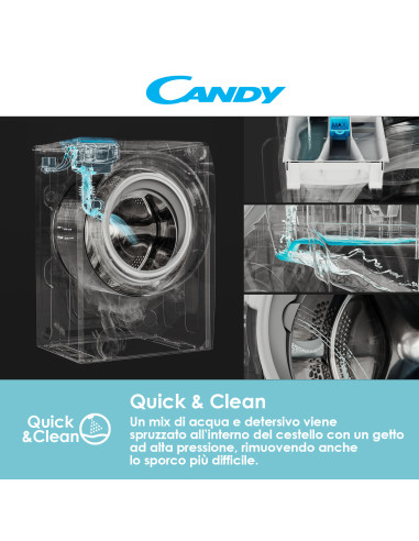 Candy Smart Inverter CSTSG47TMVE/1-11 lavatrice Caricamento dall'alto 7 kg 1400 Giri/min Bianco