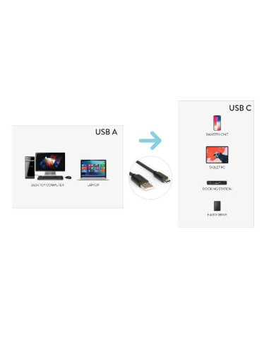 CAVO USB-C TO USB-A 2.0 M/M