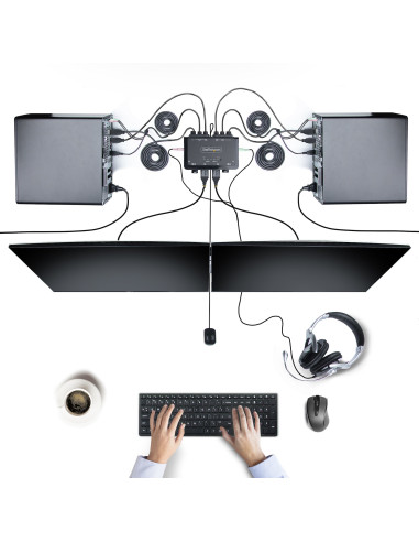 StarTech.com C2-DH46-UA2-CBL-KVM switch per keyboard-video-mouse (kvm) Nero