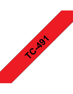 Brother TC-491 nastro per etichettatrice Nero su rosso
