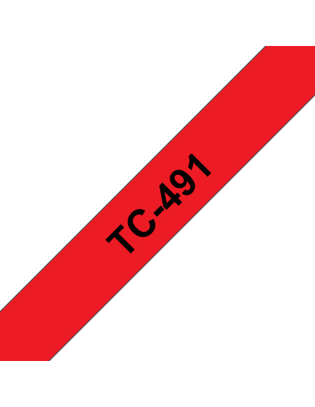 Brother TC-491 nastro per etichettatrice Nero su rosso
