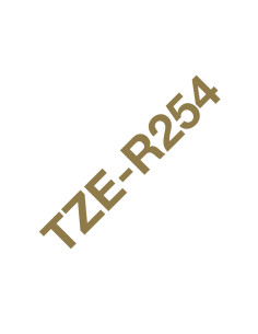 Brother TZE-R254 nastro per etichettatrice Oro su bianco