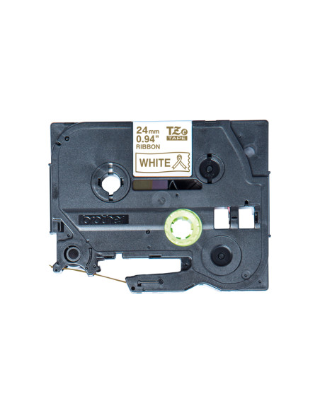 Brother TZE-R254 nastro per etichettatrice Oro su bianco