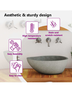 Lavandino in Pietra di Fiume Ovale 37-46 cm