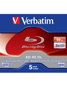 Verbatim BD-RE DL 50GB 2 x 5 Pack Jewel Case 5 pz