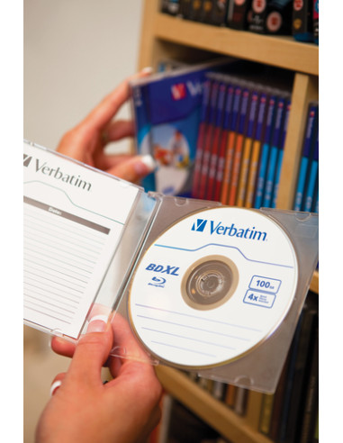 Verbatim BD-R XL 100GB* 4x Ampia area stampabile a getto d'inchiostro, 5 pezzi in Jewel case