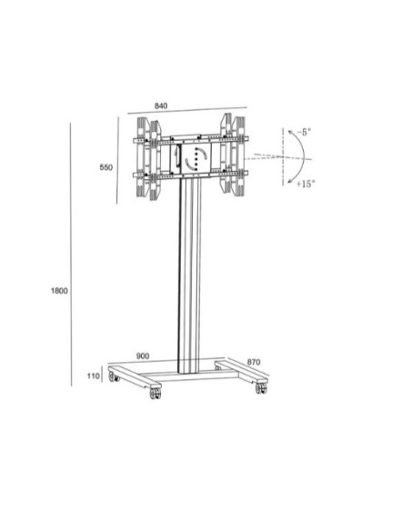 CARRELLO PER MONITOR BLACK