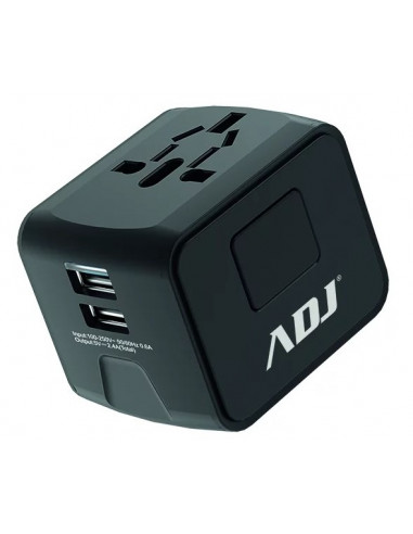 ADATTATORE UNIVERSALE TRAVEL BK US/EU/AUS/UK PLUGS 2*USB PORTS