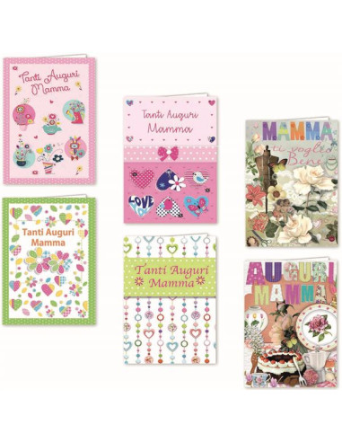 CF12 BIGLIETTI AUGURI MAMMA ASSORTI
