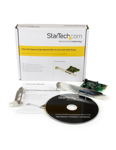StarTech.com Adattatore scheda SuperSpeed USB 3.0 con 2 porte PCI Express (PCIe) con UASP - Alimentazione SATA