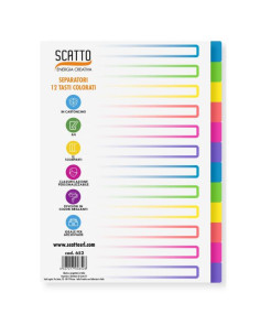DIVISORI CARTONCINO COLORATO12TASTI 2