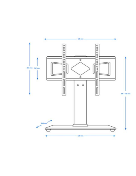 UNIV STEEL/GLASS TV TABLE STAND