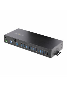 StarTech.com Hub USB Industriale 5Gbps a 16 porte con adattatore di alimentazione, enclosure in metallo, montabile, protezione E