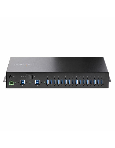 StarTech.com Hub USB Industriale 5Gbps a 16 porte con adattatore di alimentazione, enclosure in metallo, montabile, protezione E