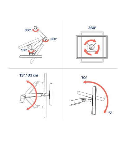LX DESK LCD ARM TALL MATTE BLACK