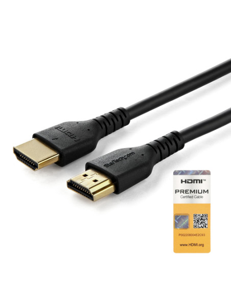 StarTech.com Cavo HDMI 2.0 certificato Premium da 1m - Cavo video HDMI con Ethernet ad alta velocità - UHD 4K 60Hz HDR - Cavo H