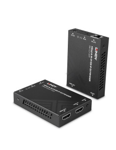 Lindy 38398 moltiplicatore AV Trasmettitore e ricevitore AV Nero