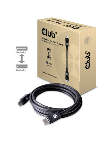 CLUB3D DisplayPort 1.4 HBR3 8K 28AWG Cable M/M 3m /9.84ft