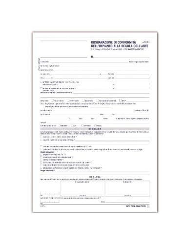 CF50 SCHED DICH.CONF.IMP.REGOL ARTE