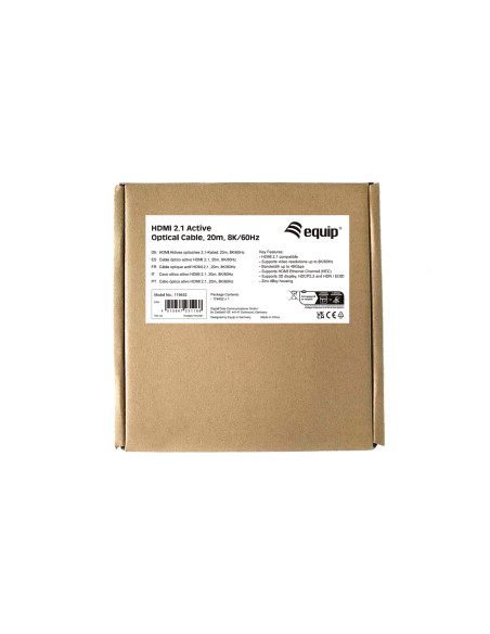 Equip 119452 Cavo ottico attivo HDMI 2.1, 20 m, 8K/60Hz, 4K/120Hz