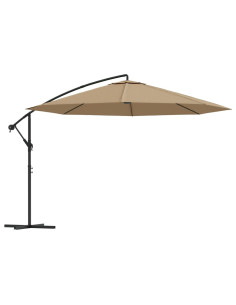 Ombrellone a Sbalzo con Palo in Alluminio 350 cm Grigio Talpa 2