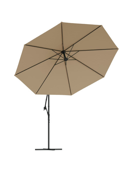 Ombrellone a Sbalzo con Palo in Alluminio 350 cm Grigio Talpa