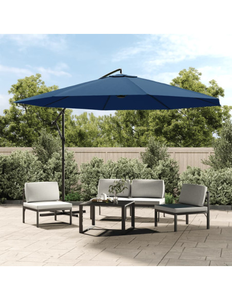 Ombrellone a Sbalzo con Palo in Alluminio 350 cm Blu