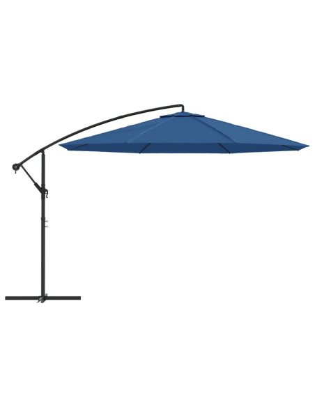 Ombrellone a Sbalzo con Palo in Alluminio 350 cm Blu