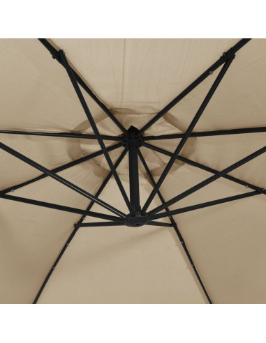 Ombrellone a Sbalzo con LED e Palo in Metallo 350 cm Talpa