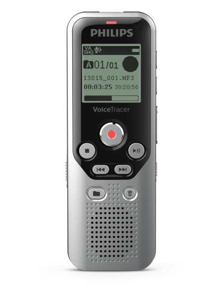 Philips DVT1250 dittafono Memoria interna e scheda di memoria Nero, Grigio