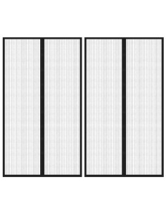 Tende Antimosche 2 pz per Porte con Magneti Nere 200x80 cm