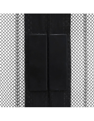 Tende Antimosche 2 pz per Porte con Magneti Nere 200x80 cm