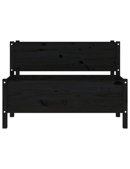 Fioriera Nera 110x84x75 cm in Legno Massello di Pino