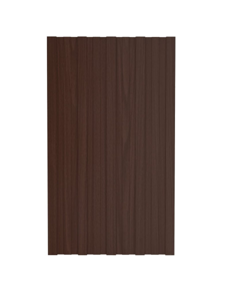 Pannelli da Tetto 36 pz in Acciaio Zincato Marrone 80x45 cm