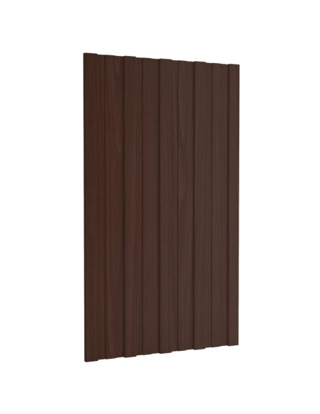 Pannelli da Tetto 36 pz in Acciaio Zincato Marrone 80x45 cm