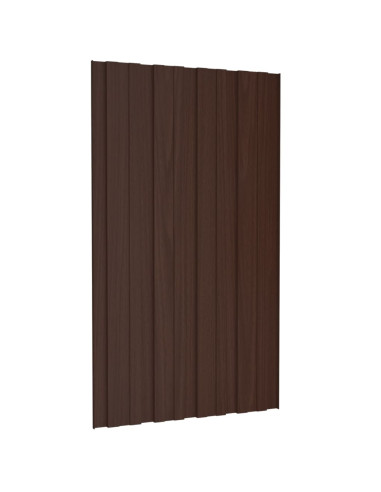 Pannelli da Tetto 36 pz in Acciaio Zincato Marrone 80x45 cm