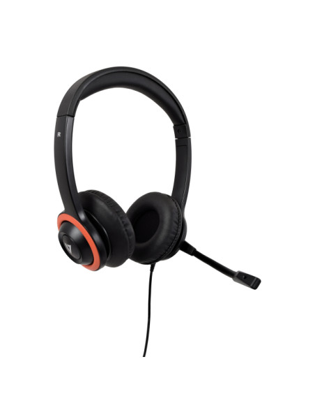 V7 Cuffie K-12 per l'istruzione Safesound con microfono, limitazione del volume, antimicrobico, cavo USB da 2 m, laptop, Chromeb
