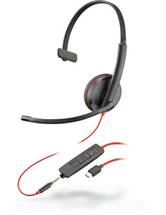 POLY Blackwire C3215 Auricolare Cablato A Padiglione Ufficio USB tipo-C Nero