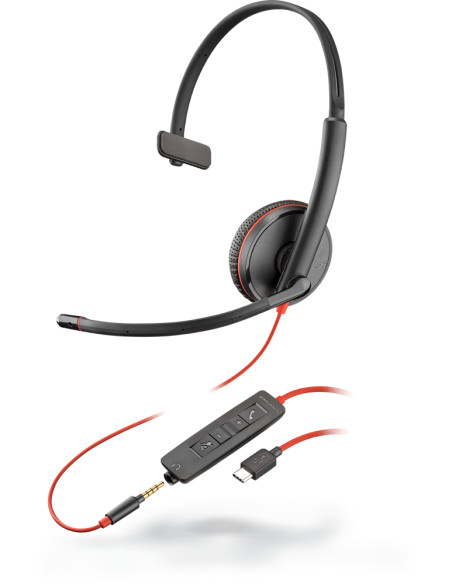 POLY Blackwire C3215 Auricolare Cablato A Padiglione Ufficio USB tipo-C Nero