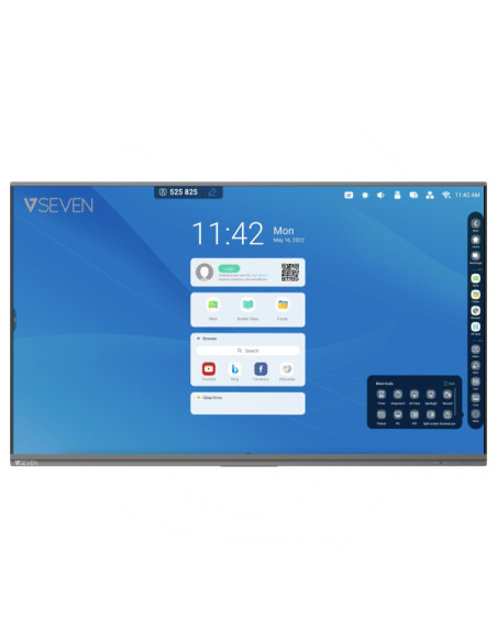 V7 IFP7502-V7PRO lavagna interattiva 190,5 cm (75") 3840 x 2160 Pixel Touch screen Nero USB / Bluetooth