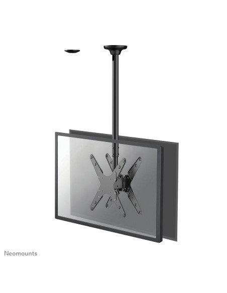 Neomounts FPMA-C340DBLACK Supporto a soffitto per doppio monitor/TV 32-75" - alt. 106-156 cm